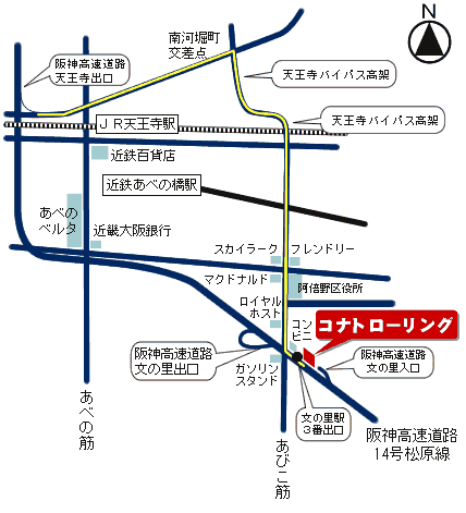 コナトローリング店舗地図